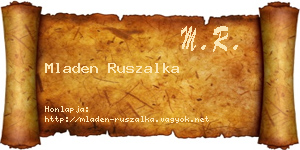 Mladen Ruszalka névjegykártya